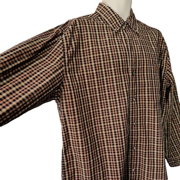 Carhartt Button Down Shirt Men's Large Yellow & Black Plaid Pocket Long Sleeves - Picture 2 of 7